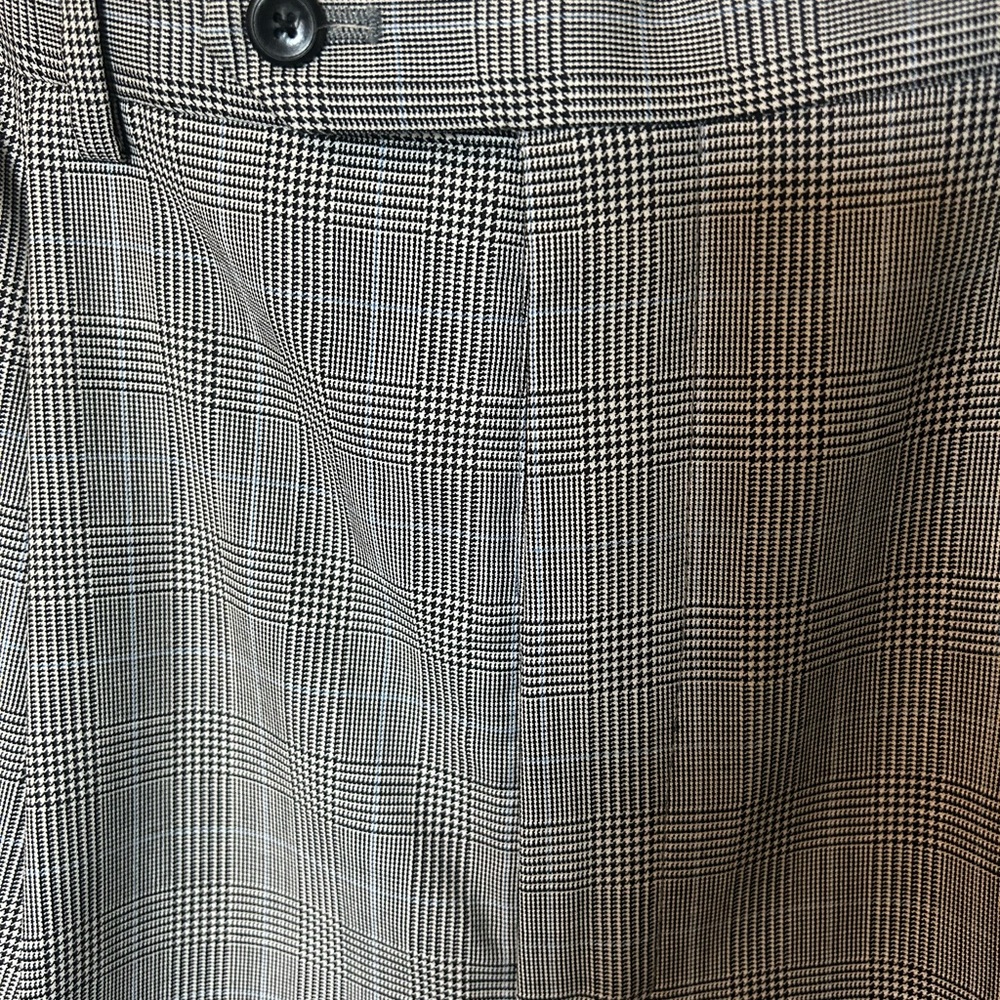 Jos. A. Bank Glen Plaid Trousers in Black/Gray/Blue